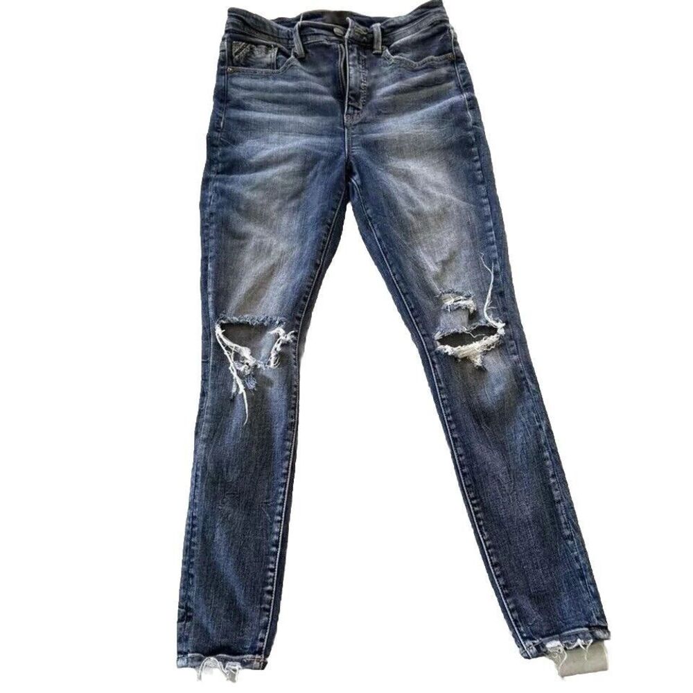Buckle black Womens skinny ankle distressed Stretch  jeans. No 75 fit. Sz 28x29